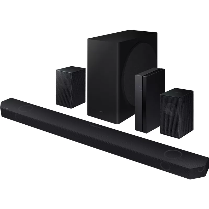 Samsung - Q series 7.1.2ch Wireless Dolby ATMOS Soundbar + Rear Speakers w/ Q Symphony - Black