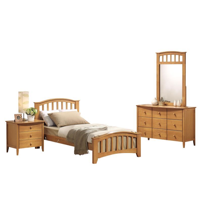Acme Furniture San Marino 4-Piece Mission Bedroom Set in Maple - Full