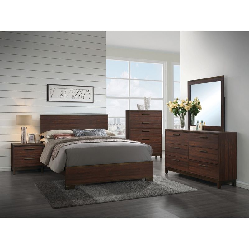 Coaster Furniture Edmonton Rustic Tobacco and Dark Bronze 4-piece Bedroom Set - California King