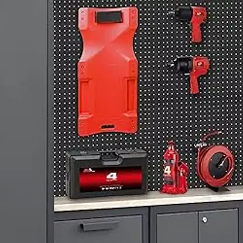 BIG RED 6 Piece Set Garage Cabinets: Lockable Design for Optimal Garage Storage and Organization, Garage Workbench with Storage ,76.8" 18.6" 75.95", Black/Grey