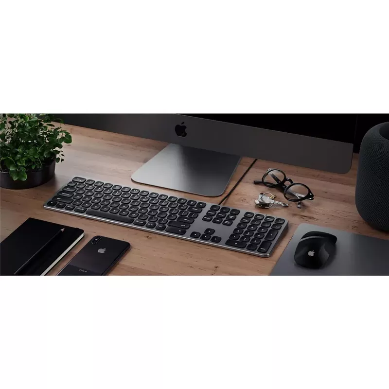 Satechi Aluminum Wired USB Keyboard for Apple Mac, Space Gray