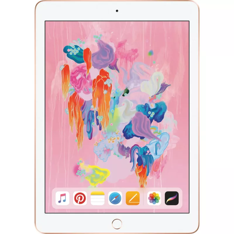 Apple - Geek Squad Certified Refurbished iPad 6th gen with Wi-Fi - 32GB - Gold