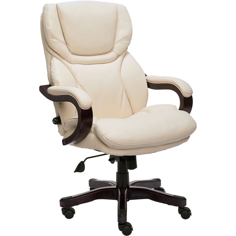 Left Zoom. Serta - Big and Tall Bonded Leather Executive Chair - Ivory