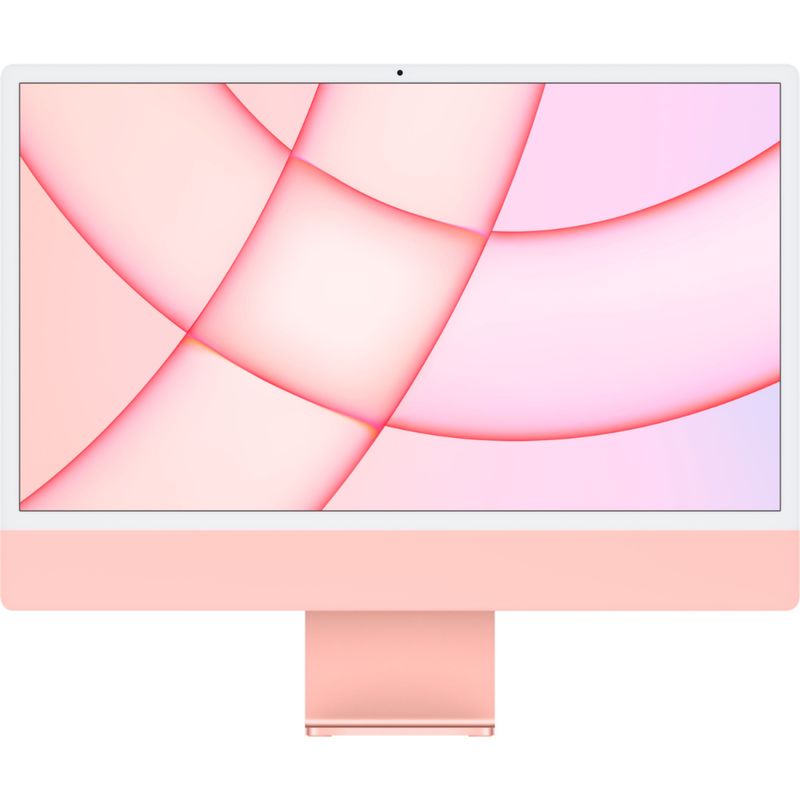 Front Zoom. iMac 24" with Retina 4.5K display All-In-One - Apple M1 - 8GB Memory - 256GB SSD  - w/Touch ID (Latest Model) - Pink