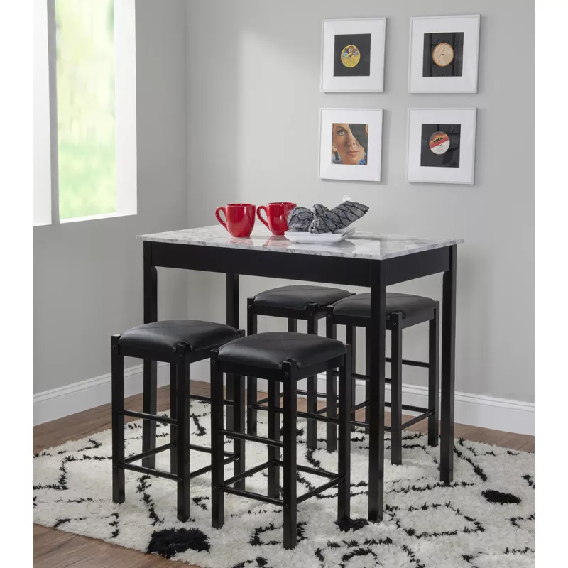 Jasmine Backless Counter Stool Black Set Of Two