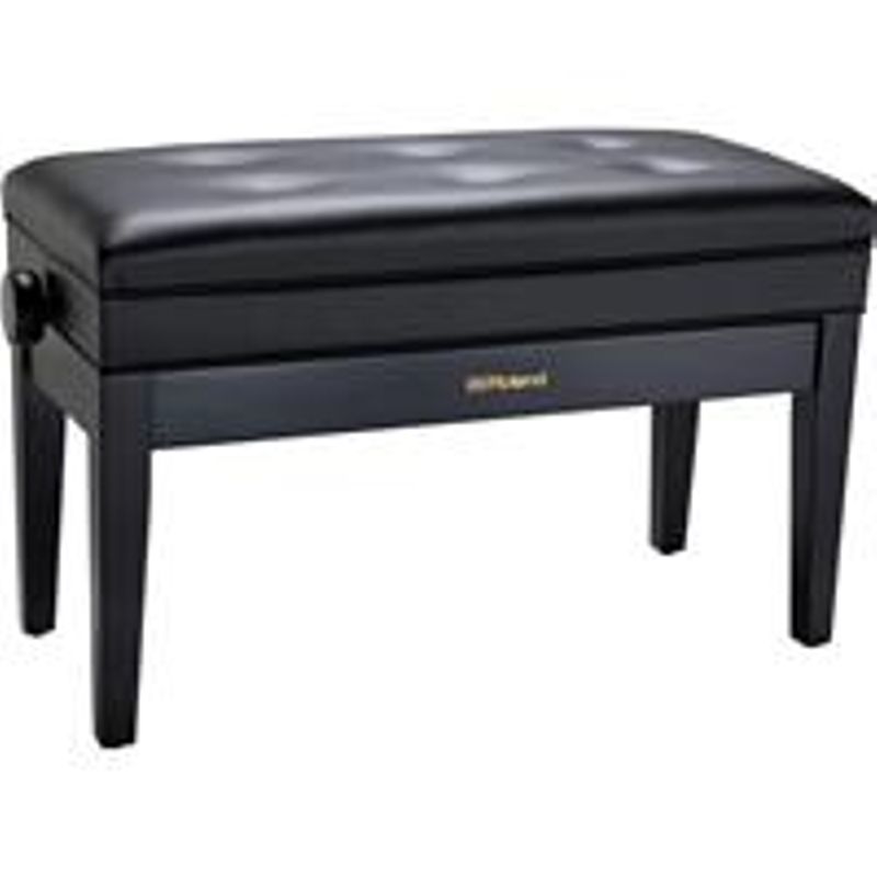 Roland RPB-D400 Duet Size Piano Bench with Vinyl Seat and Storage Compartment, 18.90-22.83" Adjustable-height, Satin Black