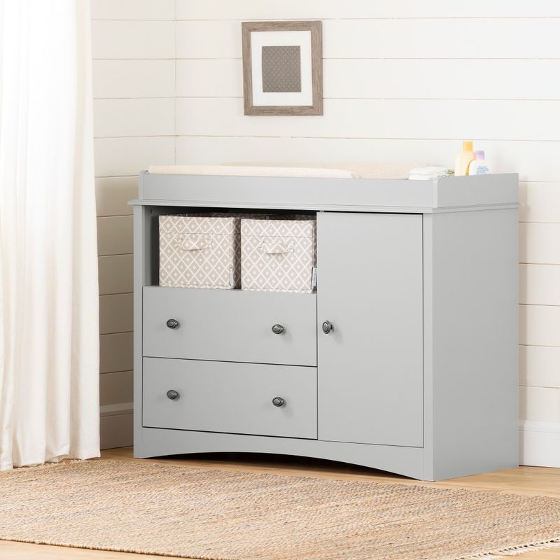 Peek-a-boo Collection Changing Table - Soft Gray