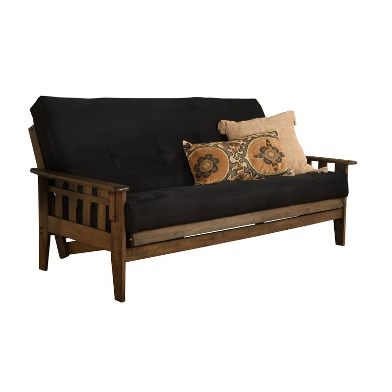 Rent to own Somette Tucson Fullsize Rustic Walnut Futon Set with