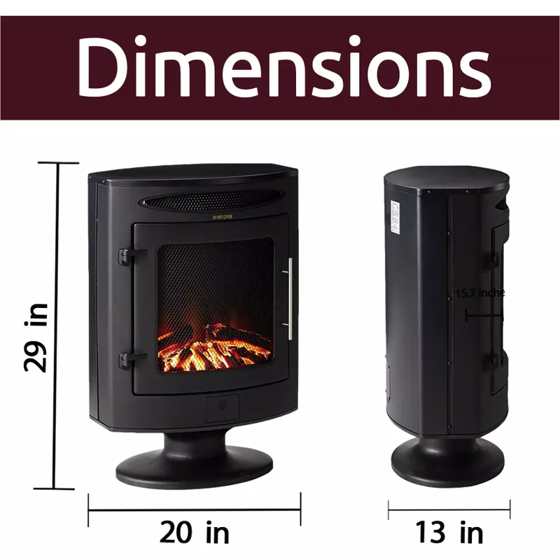 1500W Freestanding Electric Fireplace Heater with Log Display