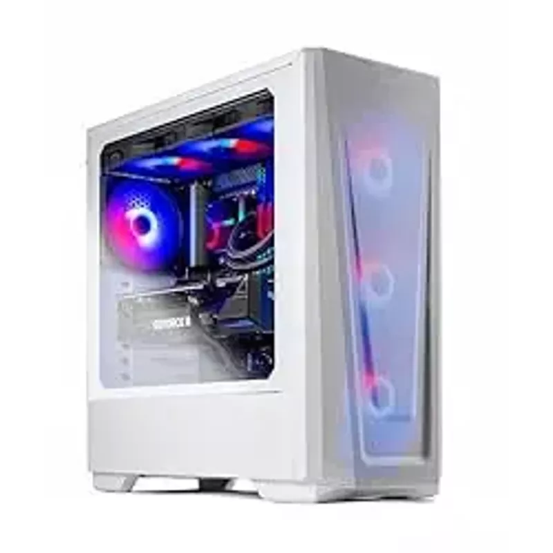 Skytech Gaming Eclipse Lite Gaming PC, Ryzen 7 7800X3D 4.2 GHz, RTX 4070 Ti, 1TB NVME Gen4, 32GB DDR5 RAM RGB, 850W Gold PSU Wi-Fi, Win 11 Home, RGB Keyboard and RGB-Mouse Included