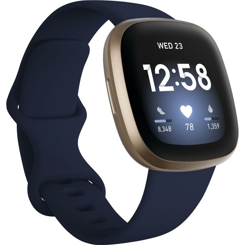 Angle Zoom. Fitbit - Versa 3 Health & Fitness Smartwatch - Soft Gold