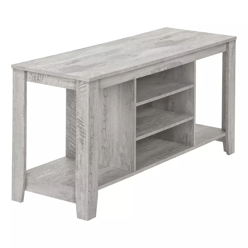 TV Stand/ 48 Inch/ Console/ Media Entertainment Center/ Storage Shelves/ Living Room/ Bedroom/ Laminate/ Grey/ Contemporary/ Modern