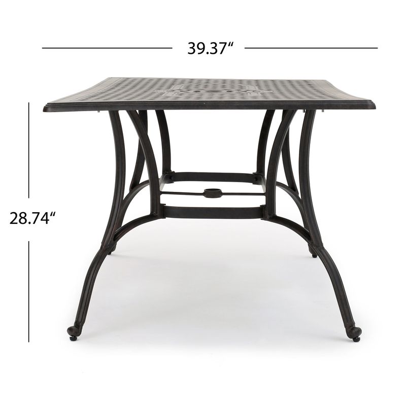 Alfresco Outdoor Cast Aluminum Rectangle Dining Table (ONLY) by Christopher Knight Home - Bronze