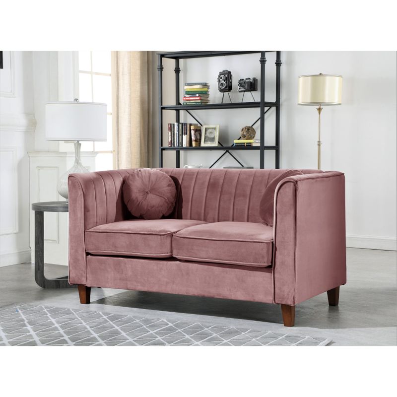 Lowery velvet Kitts Classic Chesterfield Living room seat-Loveseat and Sofa - Beige