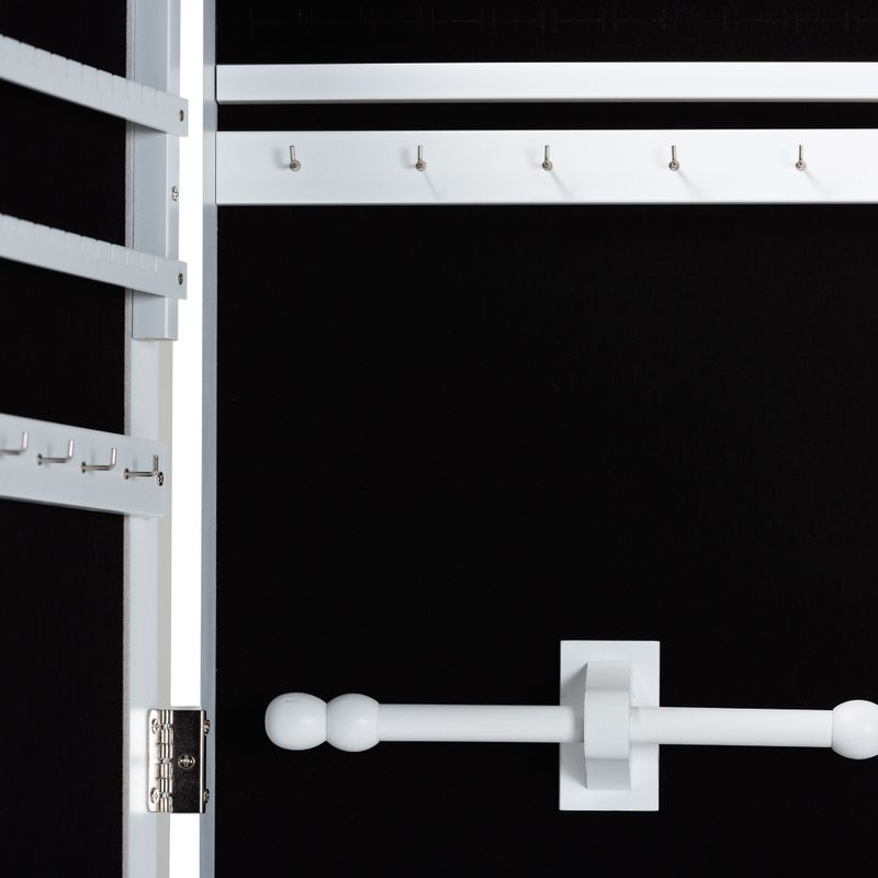 Pontus Modern Wall-Mountable Wood Jewelry Armoire with Mirror - White