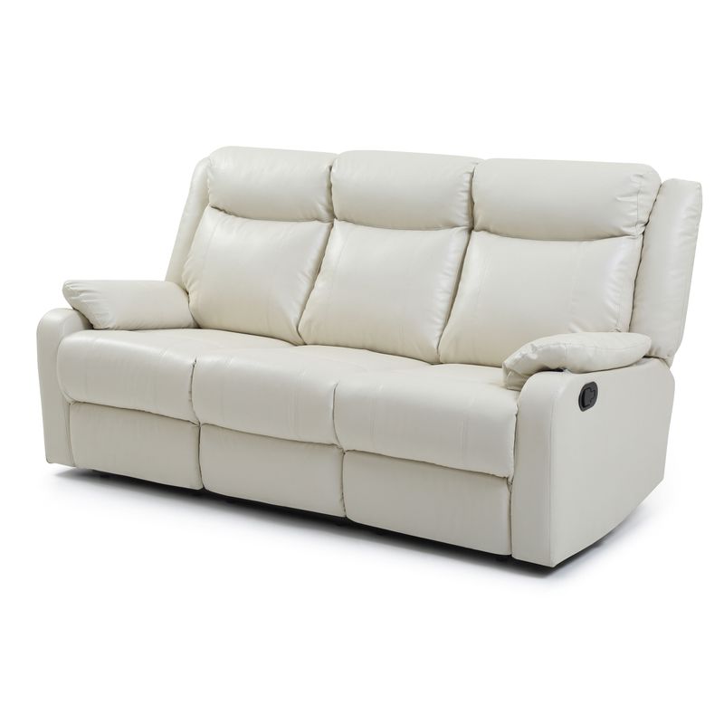 Ward Faux Leather Double Reclining Sofa - Pearl