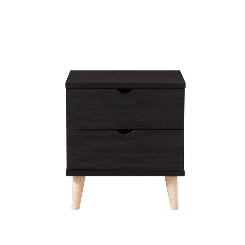 Carson Carrington Gjovik Contemporary Cappuccino 2-drawer Nightstand with Cut-out Handles