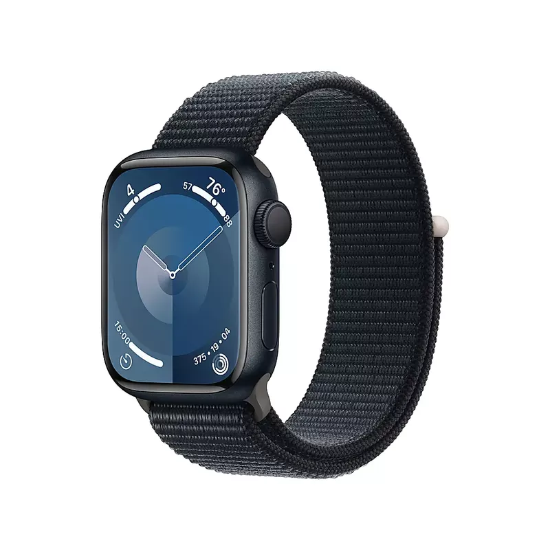 Apple Watch Series 9 (GPS) 45mm Midnight Aluminum Case with Midnight Sport Loop with Blood Oxygen - Midnight