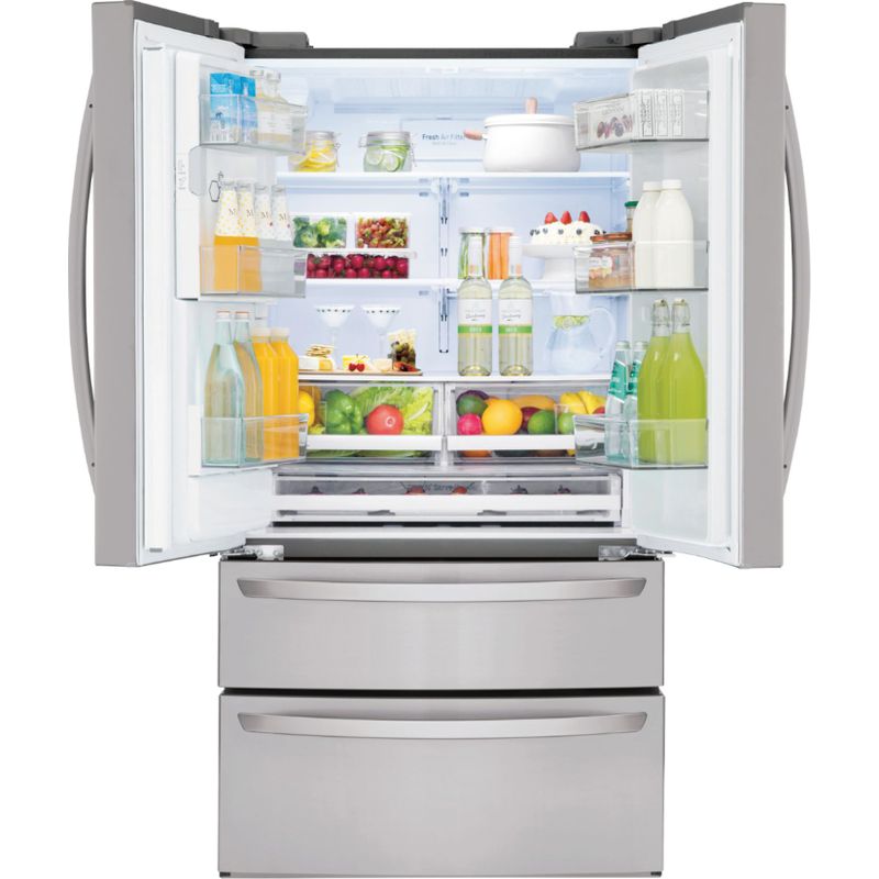 Alt View Zoom 4. LG - 27.8 Cu. Ft. 4-Door French Door Smart Refrigerator with Smart Cooling System - Stainless steel