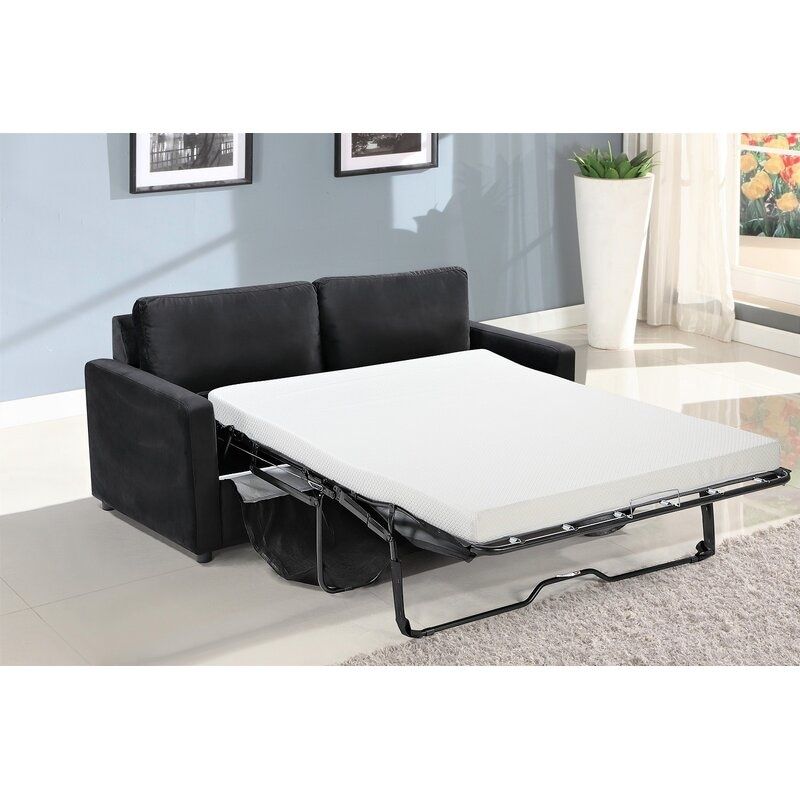 Knightsville Velvet 70" Square Arms Sofa Bed - Grey