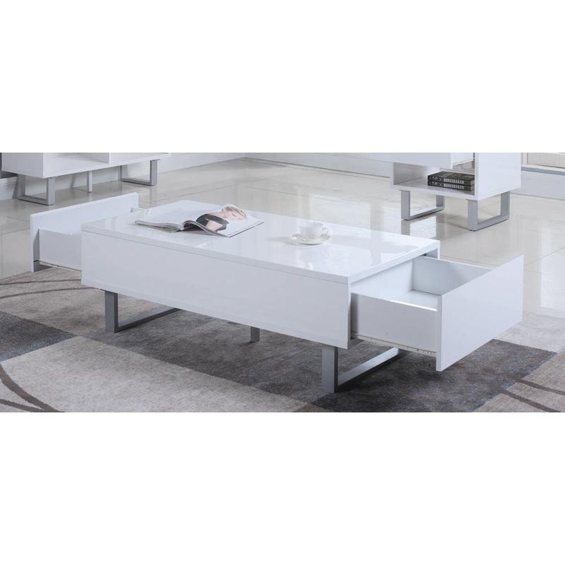2-drawer Coffee Table High Glossy White