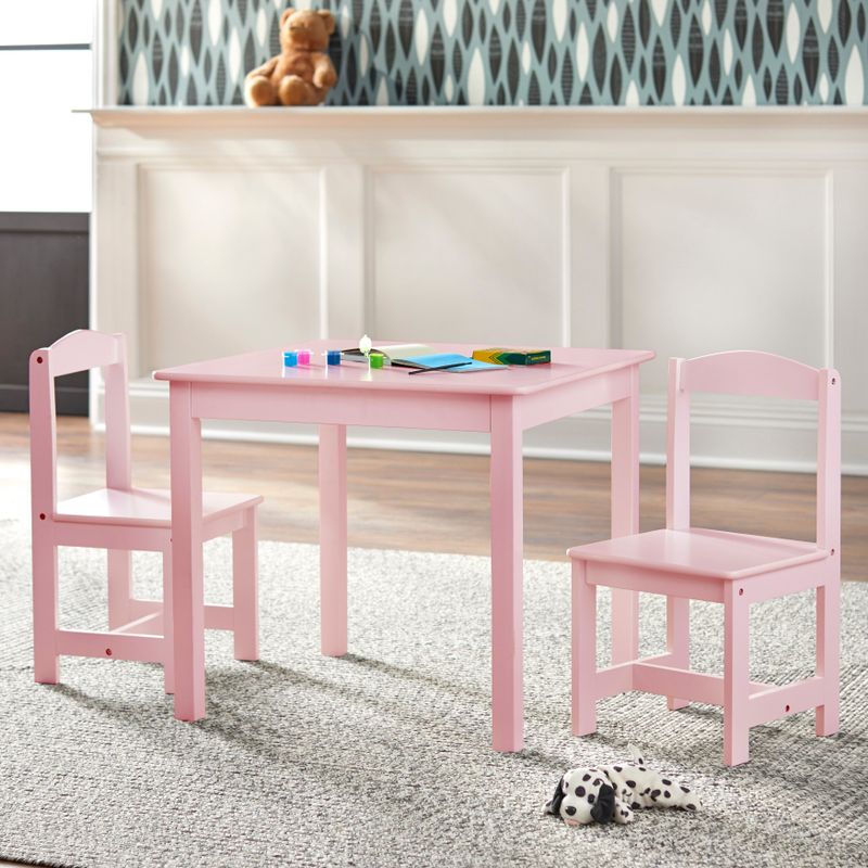 Simple Living White 3-piece Hayden Kids Table/Chair Set - Pink