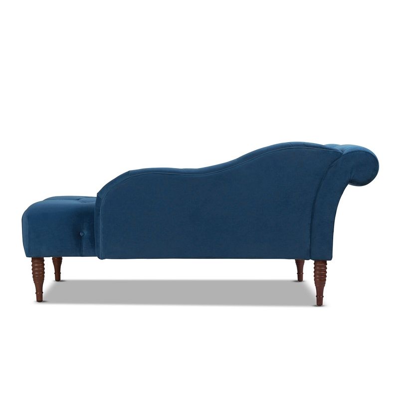 Samuel 66" Velvet Upholstered Button Tufted Chaise Lounge - Navy Blue Velvet