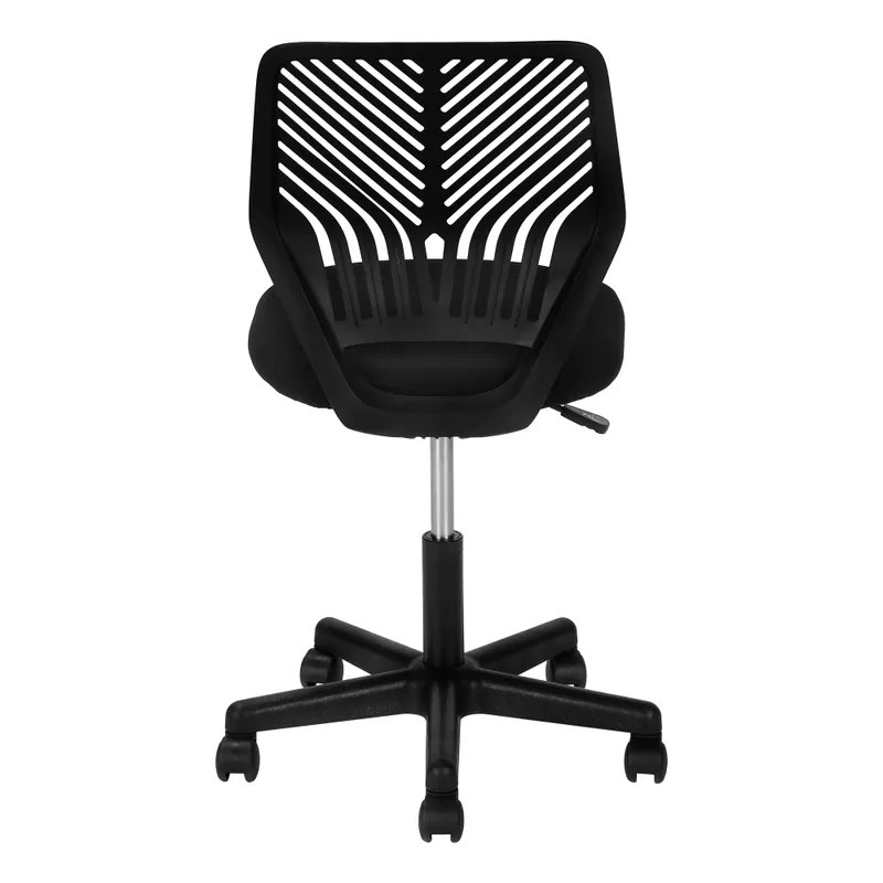 Office Chair/ Adjustable Height/ Swivel/ Ergonomic/ Computer Desk/ Work/ Juvenile/ Metal/ Fabric/ Black/ Contemporary/ Modern