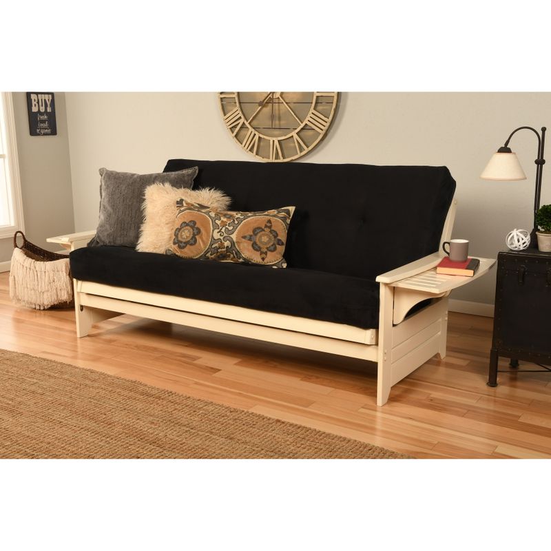 Copper Grove Dixie Futon Frame in Antique White Wood with Innerspring Mattress - Peter's Cabin