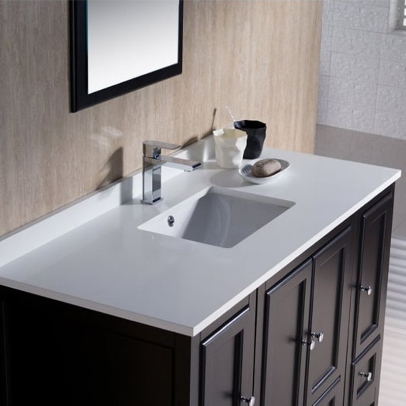 Fresca Oxford 60-inch Espresso Traditional Double Sink Bathroom Vanity with Side Cabinet - Espresso