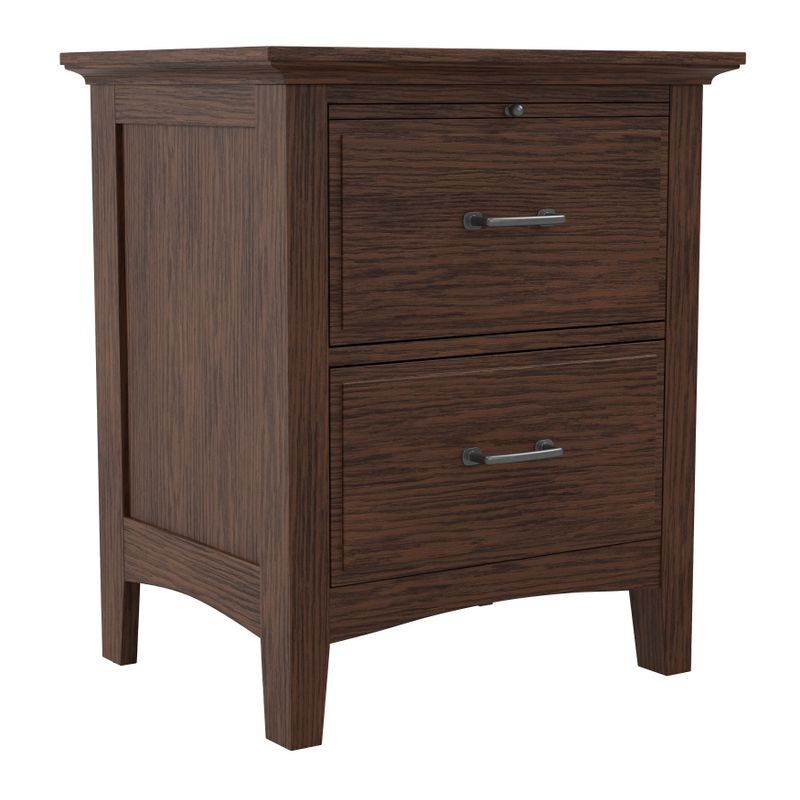 Modern Mission King Bedroom Set with 2 Nightstands, 1 Chest and 1 Vanity with Bench - Vintage Oak - King - 6 Piece