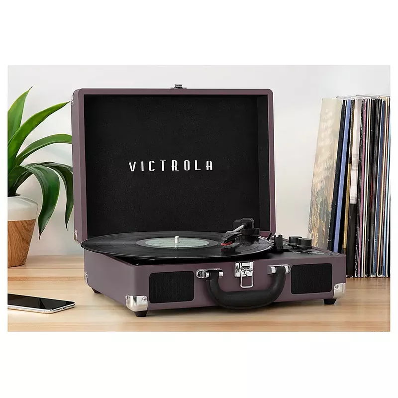 Victrola - Journey Bluetooth Suitcase Record Player with 3-speed Turntable - Magenta
