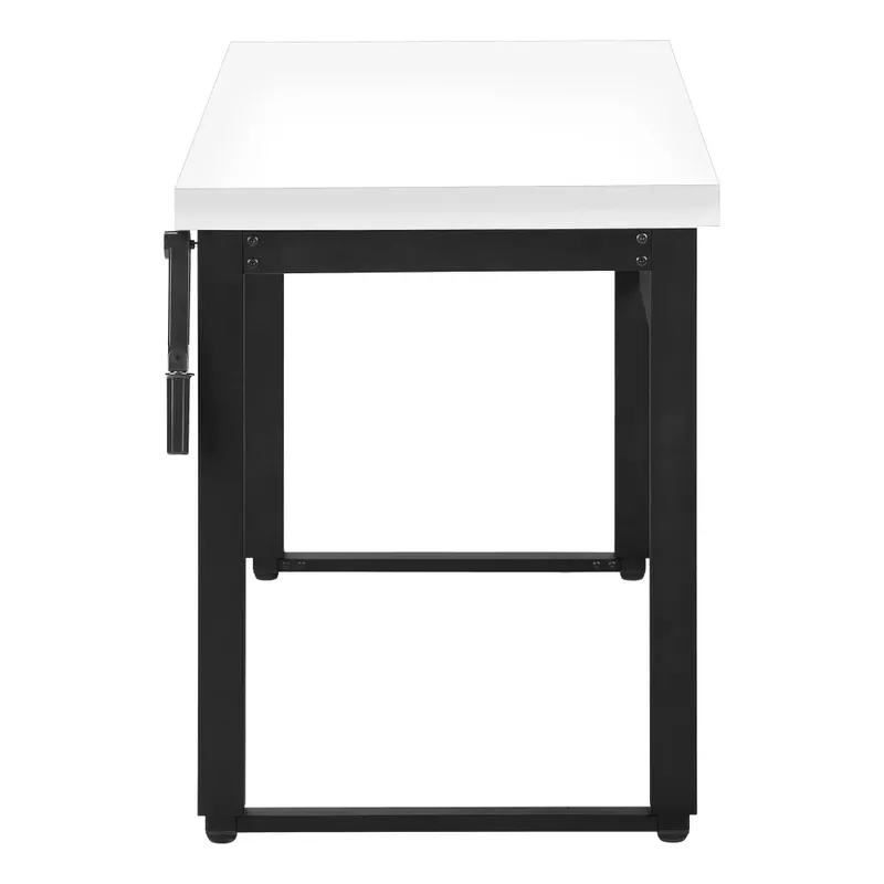 Computer Desk/ Home Office/ Standing/ Adjustable/ 48"L/ Work/ Laptop/ Metal/ Laminate/ White/ Black/ Contemporary/ Modern