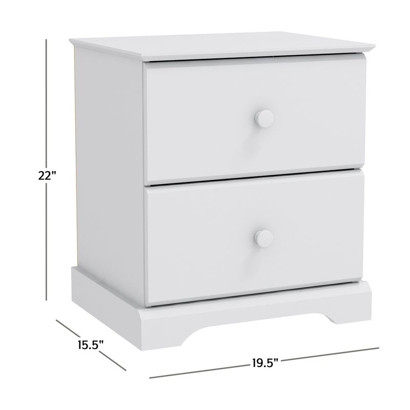 Hillsdale Furniture Baylor Wood 2-Drawer Nightstand - White