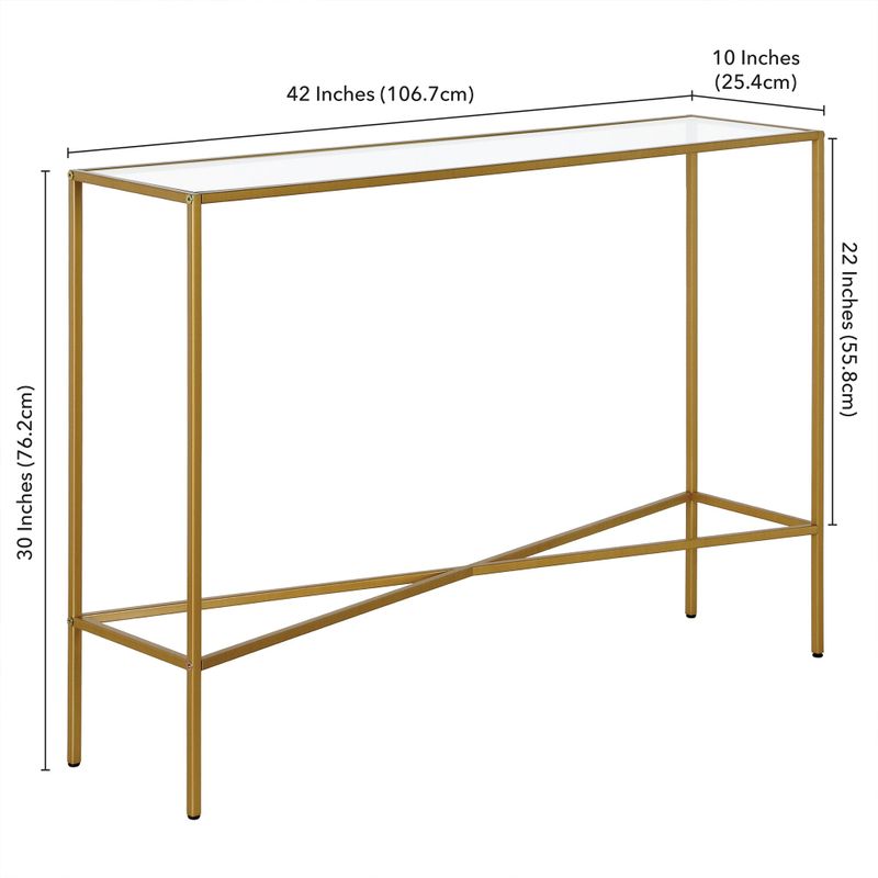 Henley Console Table - 55" Blackened Bronze with Metal Tabletop - 55"
