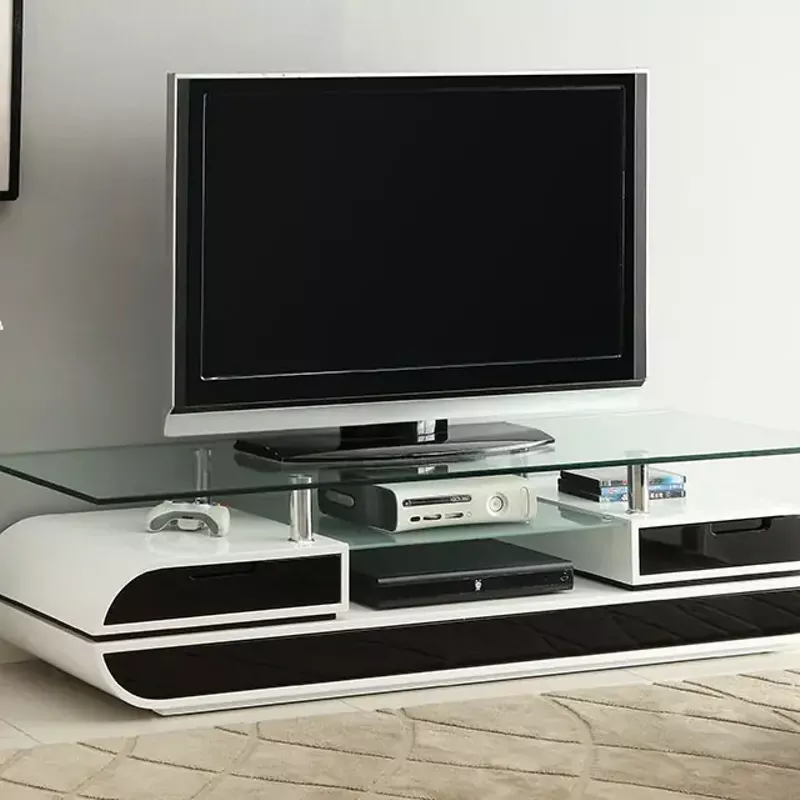 Contemporary Black/White 63" TV Console