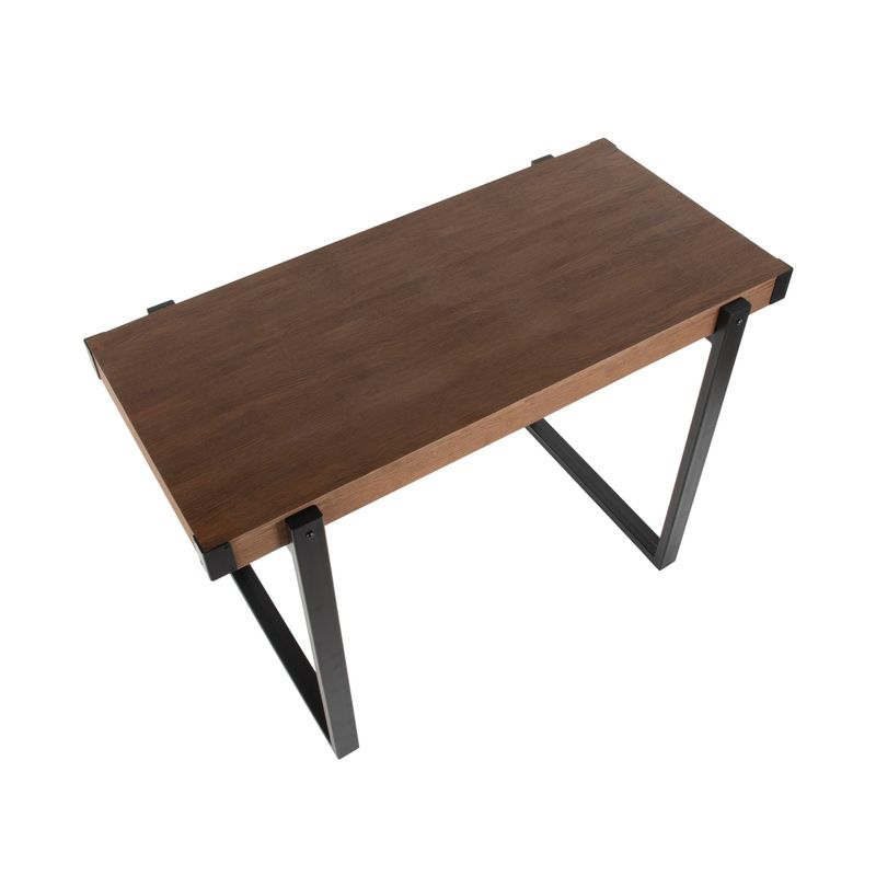 Odessa Industrial Counter Height Dining Table in Metal and Wood by LumiSource - Black/brown