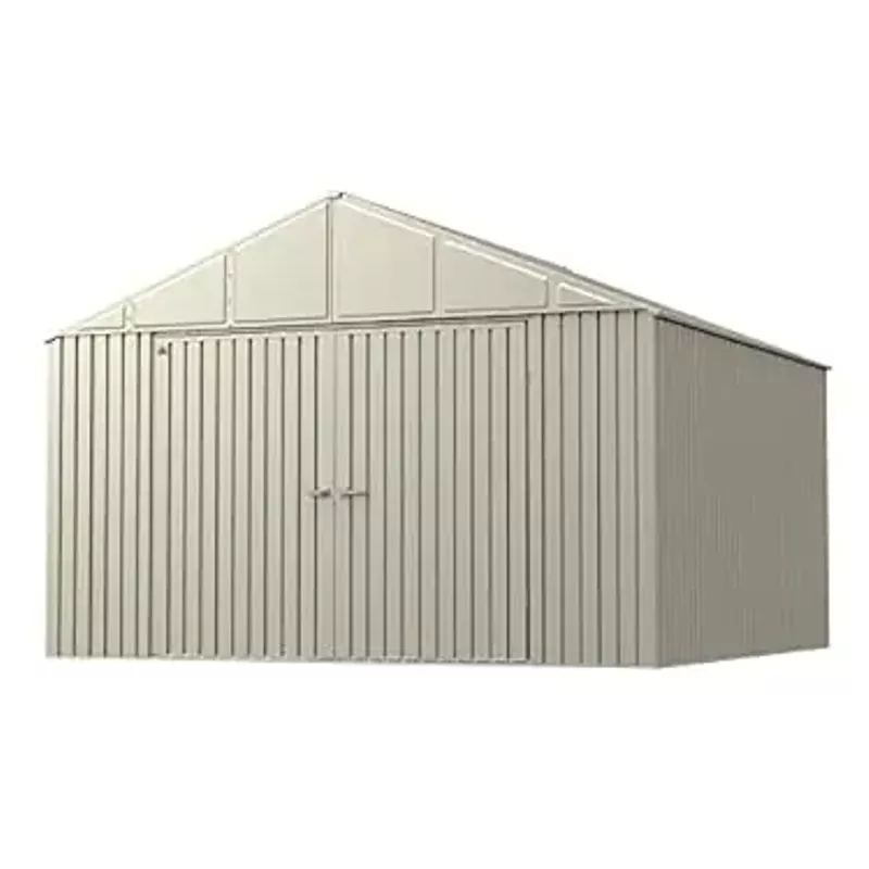 Arrow Shed Elite 12' x 12' Outdoor Lockable Gable Roof Steel Storage Shed Building, Cool Grey