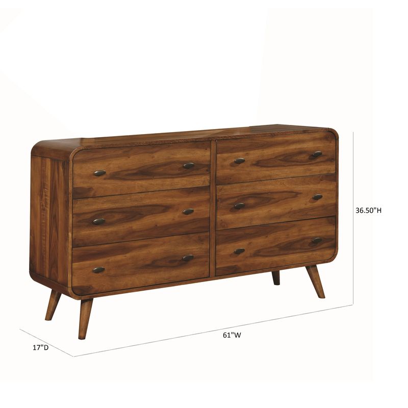 Robyn Mid-century Modern Dark Walnut Dresser - Walnut - 6-drawer