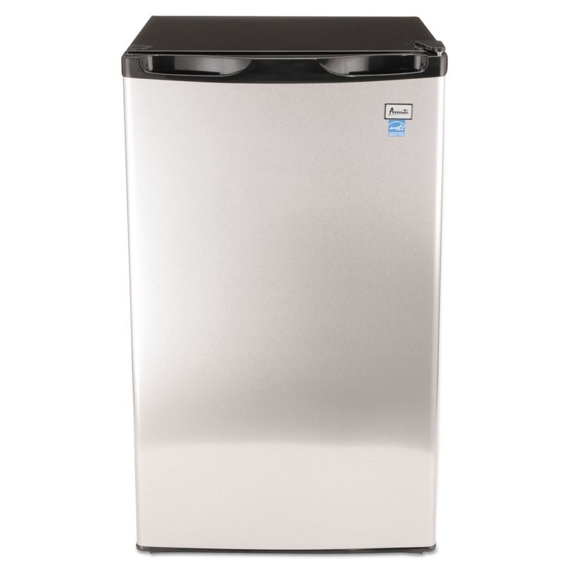 Avanti 4.4 CF Refrigerator, 19 1/2"W x 22"D x 33"H, Black/Stainless Steel - Black/Stainless
