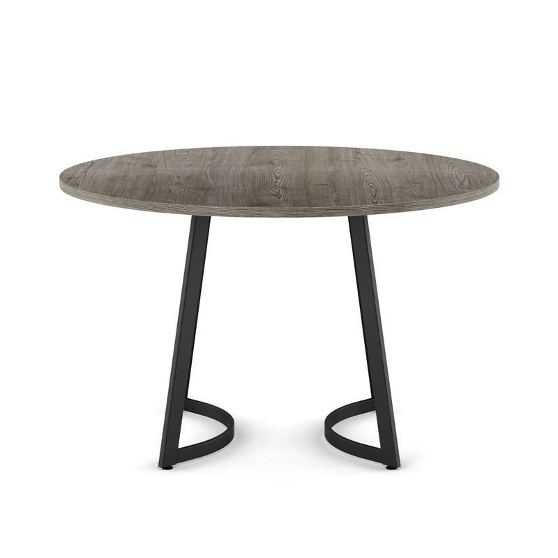 Amisco Josie 48" Round Dining Table - Greyish-Brown TFL / Bronze Metal