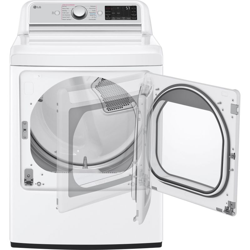 Alt View Zoom 6. LG - 7.3 Cu. Ft. Smart Gas Dryer with Steam and Sensor Dry - White