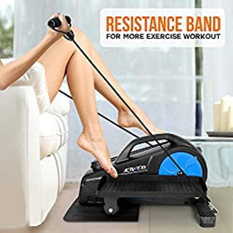Under Desk Elliptical, Compact Ergonomic Seated Desk Exercise Equipment Machine, Foot Pedal Exerciser w/ 8 Resistance Levels, LCD Monitor...