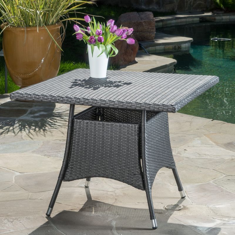 Corsica Outdoor Wicker Square Dining Table (ONLY) by Christopher Knight Home - Brown