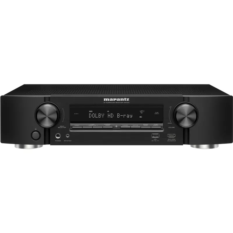 Marantz - NR1510 NR 5.2-Ch. Bluetooth Capable With HEOS 4K Ultra HD HDR Compatible A/V Home Theater Receiver - Black