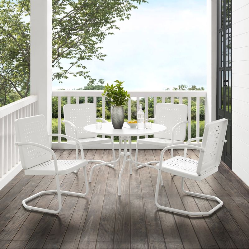 Bates Steel Outdoor 5-piece Dining Set - White