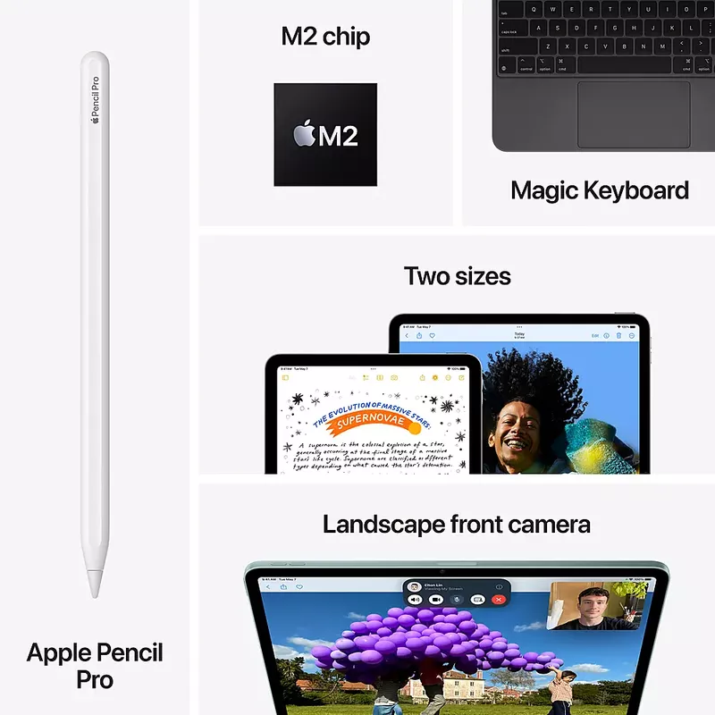 Apple - 13-inch iPad Air M2 chip Wi-Fi 256GB - Purple
