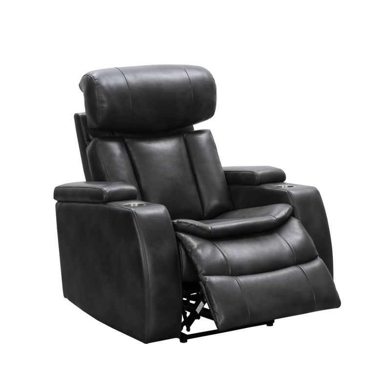 Rent to own Abbyson Marlin Top Grain Leather Theater Dual Power