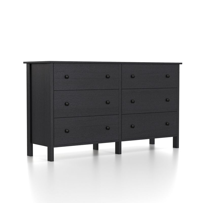 DH BASIC Transitional 6-Drawer Neutral Youth Dresser by Denhour - White Marble