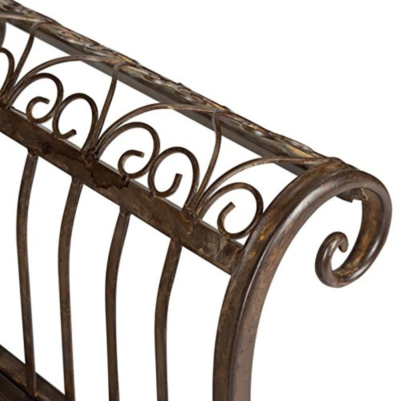 Safavieh Outdoor Collection Brielle Bench, Rustic Brown